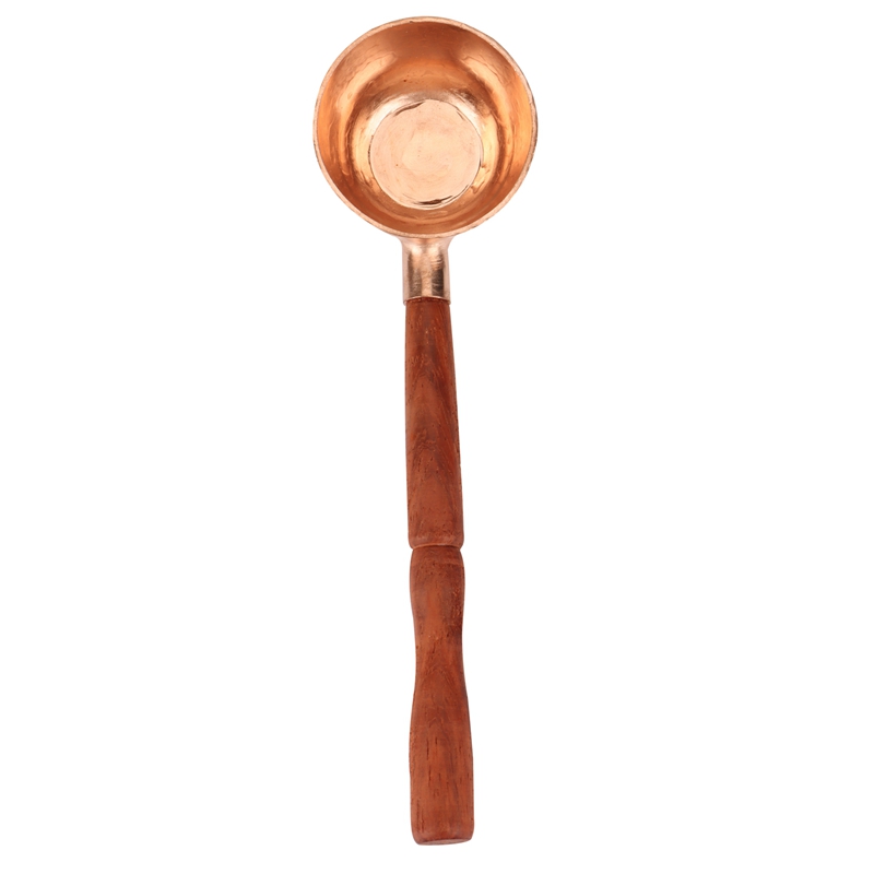 Kitchen Products Copper Coffee Scoop Coffee Bean Spoon with Wooden Handle Coffee Measuring Bean Spoon