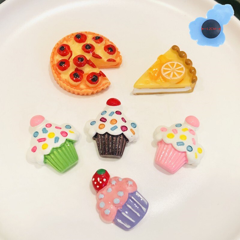 1 pièces Dessert gâteau Pizza nourriture haute Simulation chaussures accessoires décorations Croc Jibz breloques chaussures idéal pour Bracelet sac à dos
