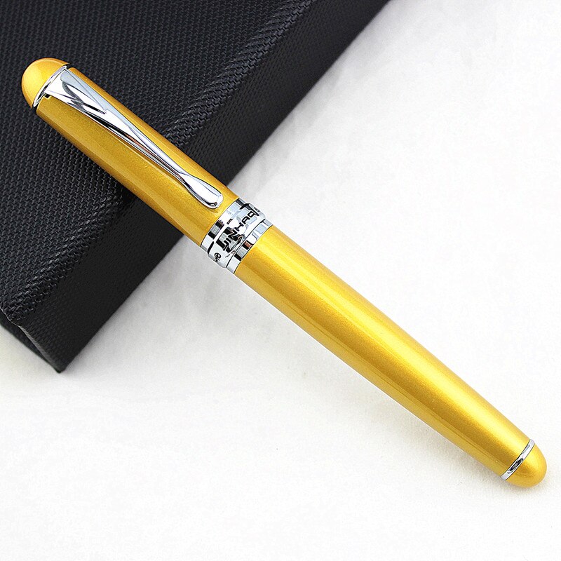 Jinhao – stylo plume de luxe X750, 18kgp, pointe moyenne, noir ,: YELLOW / M