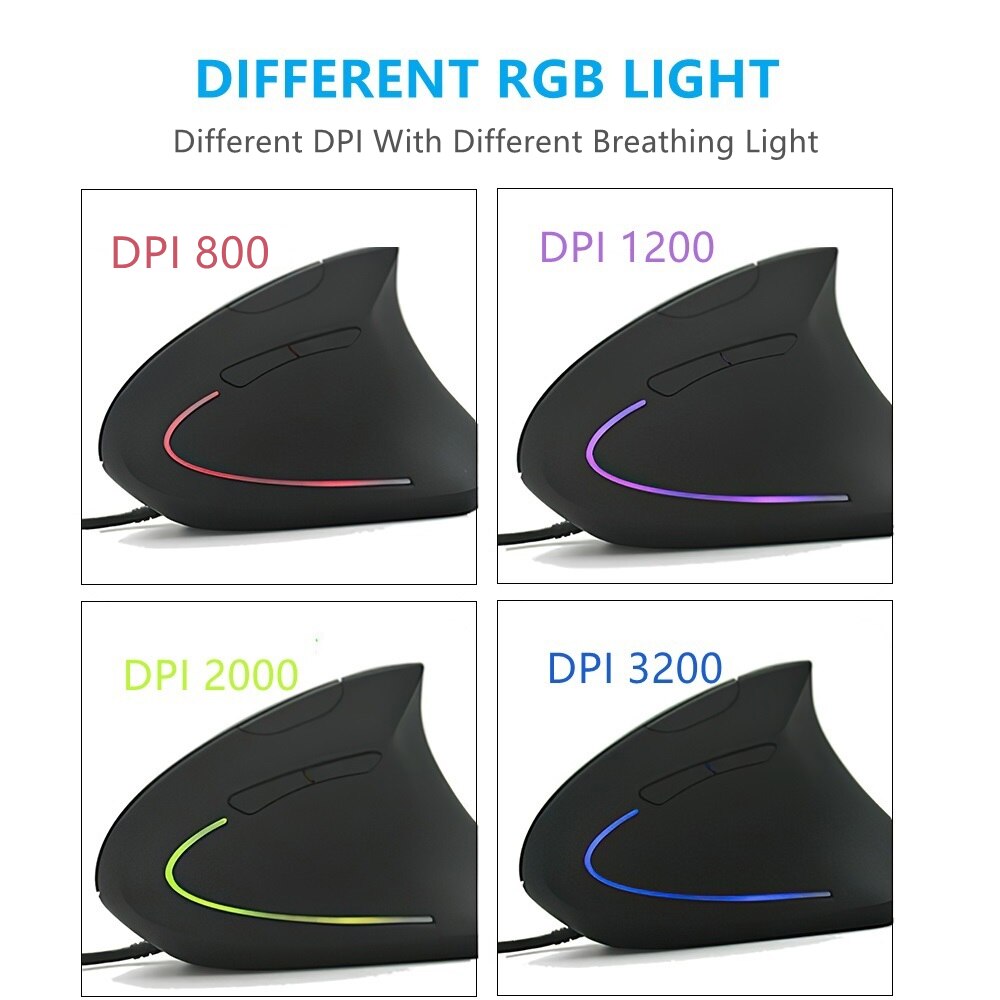 Ergonomic Vertical Mouse USB Plug Wired Right Hand Computer Gaming Mice 1.8m linelength Optical Mouse Gamer Mouse For Laptop PC