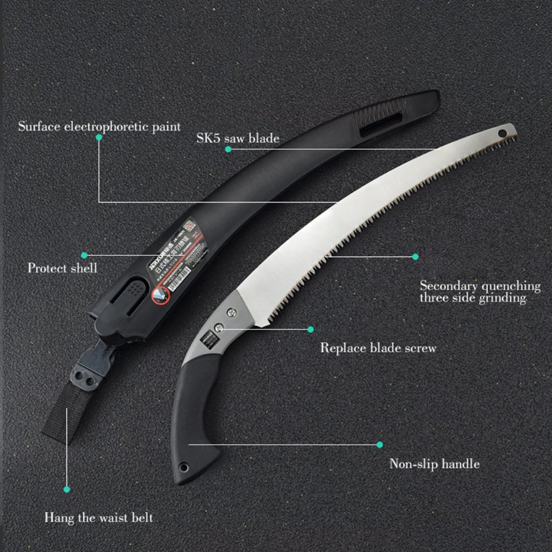 Sharp Heavy Duty Curved Hand Saw for Tree Pruning Wood Cutting Carpenter Sawing Woodworking Tool Au 20