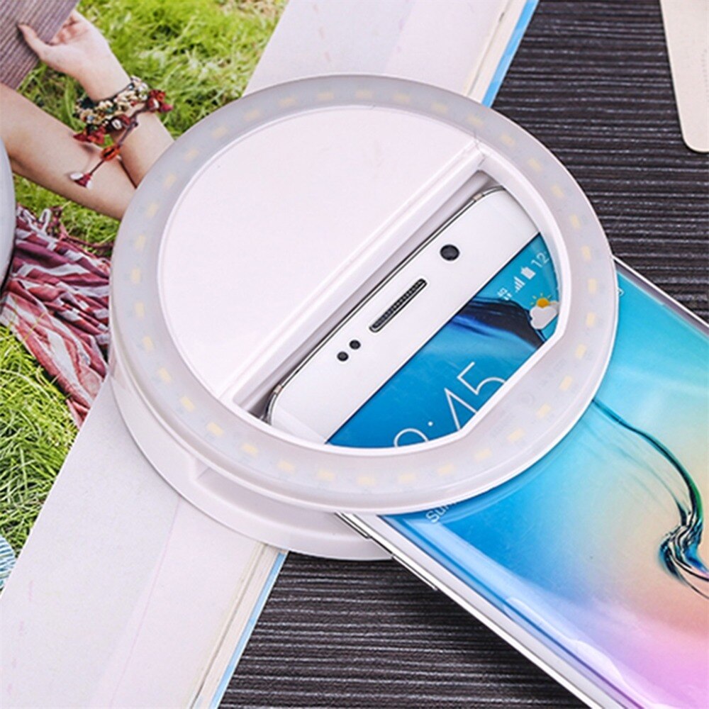Mobile Phone Clip Selfie LED Auto Flash For Cell Phone Smartphone Round Portable Selfie Flashlight Mini Camera Flashlight
