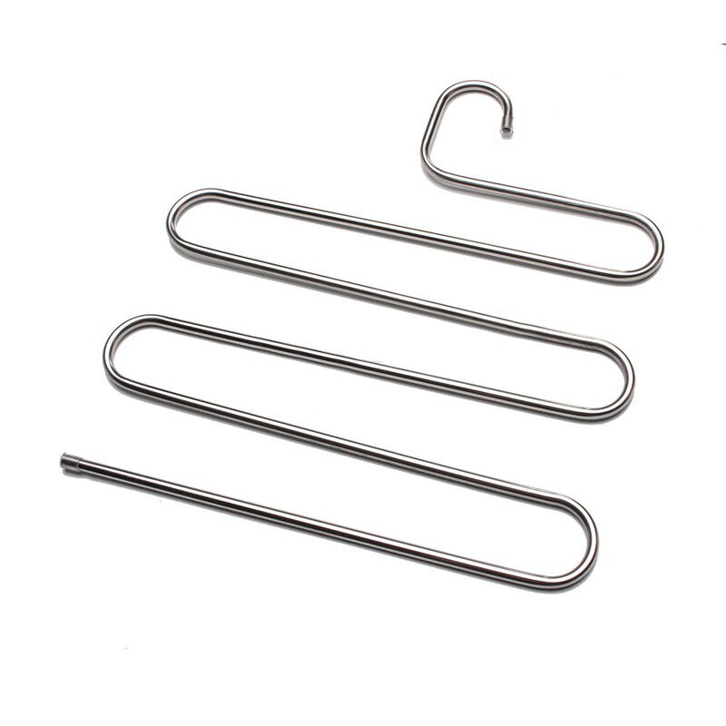 Edelstahl Hosen Aufhänger Multifunktions Hosen Closet Gürtel Halter Rack S-typ 5 Schichten Platzsparend