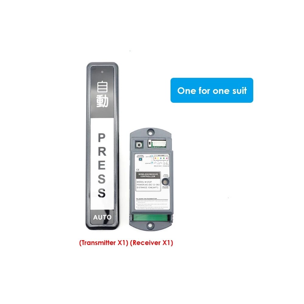 Pulsador inalámbrico de puerta automático, interruptor inalámbrico de tipo largo para puertas automáticas