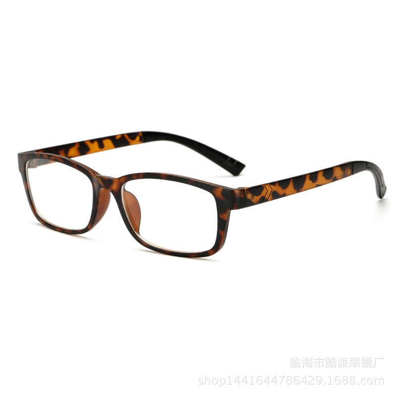 Seemfly Ultralight Small Square Glasses Frame Classic Retro Eyewear Yellow Night Vision Lens Computer Eyeglasses For Women&Men: Leopard