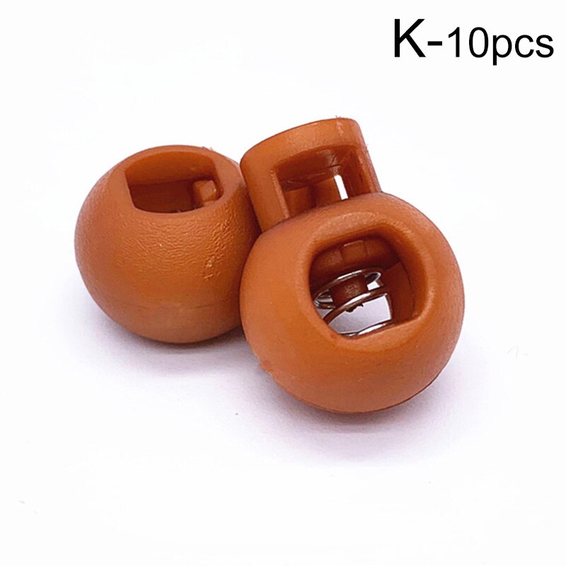 Cierre de cable de resorte de bola redonda de plástico, Clip de tope de cordón ajustable de Color sólido para ropa deportiva, accesorios de ropa DIY, 10 piezas: K