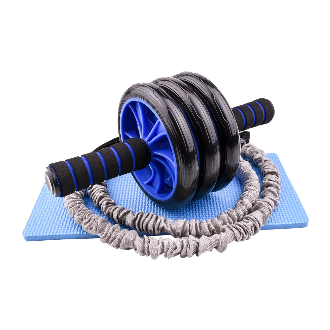 AB Wheels Roller with Resistance Bands Door Anchor Abdominal Exercise Machine Core Strength Muscle Trainer Fitness Home Gym Gear