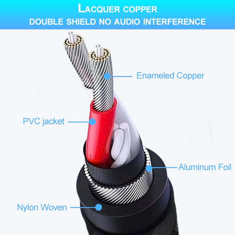 Lightning  to 3.5mm- jack aux-kabel 8- pins til aux 3.5mm hodetelefonadapter lydkabelkontakt splitter for iphone bilhøyttaler