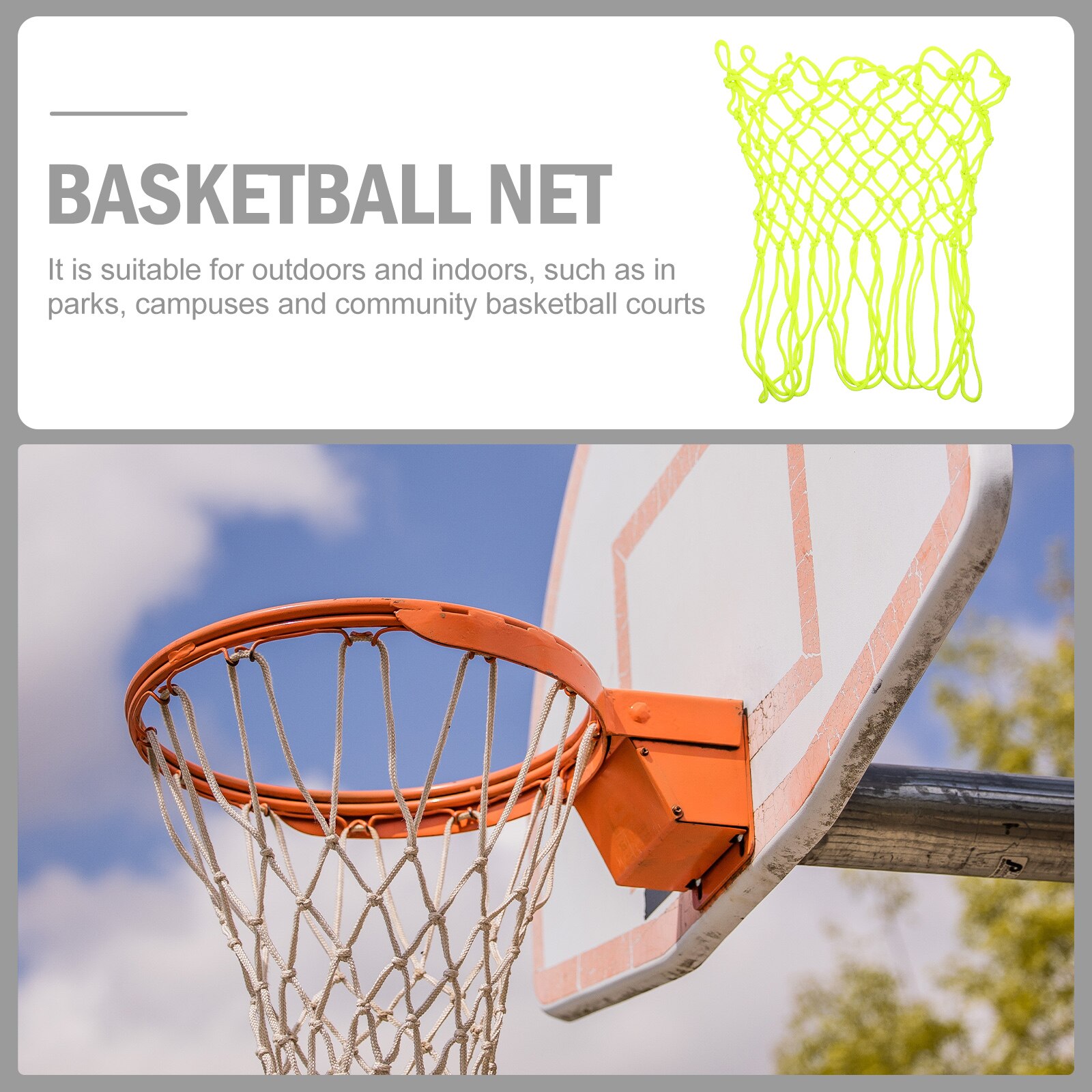 Leuchtendes basketballnetz, hängendes basketballnetz für basketballwettbewerbe im freien