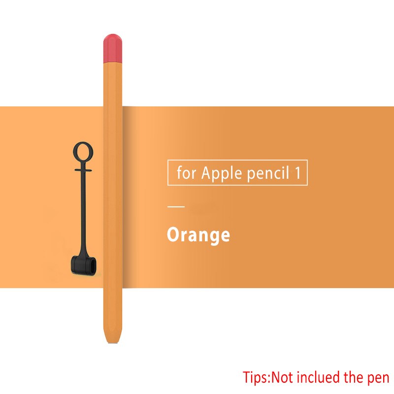 Newest For Apple Pencil 2 1st 2nd Case Pencil Case Tablet Touch Stylus Pen Protective Cover Pouch Portable Soft Silicone Case: Orange Red 1st