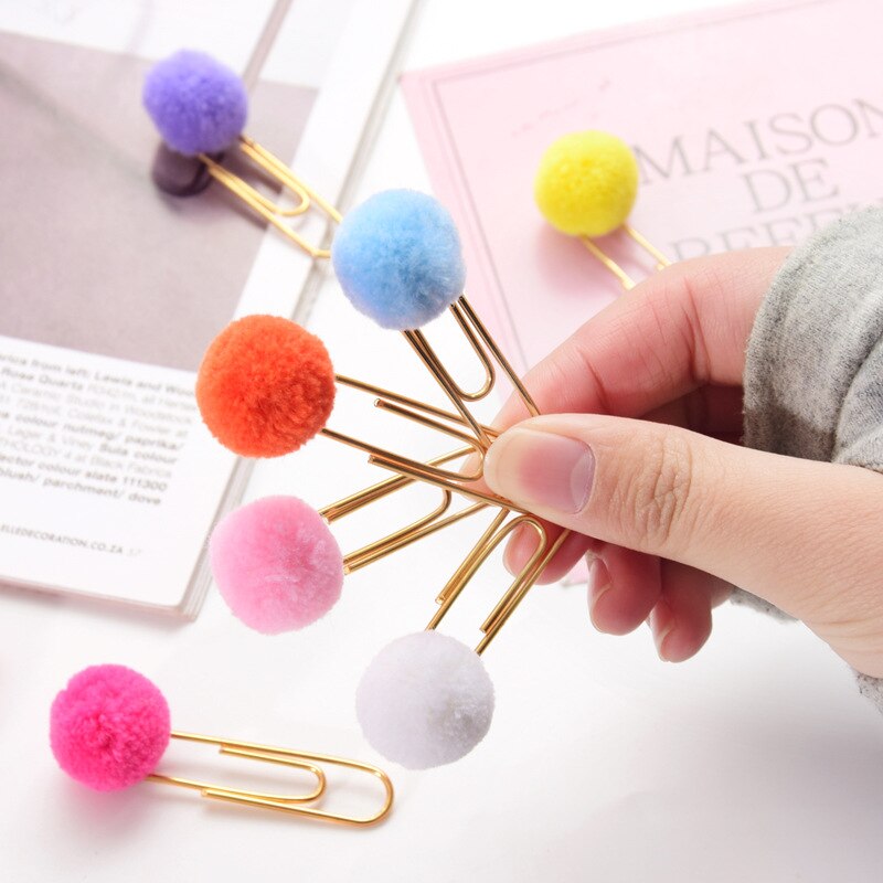 3/2/1pc mignon Hairball rose or trombone modélisation trombones affaires bureau dame style école bureau papeterie ensemble