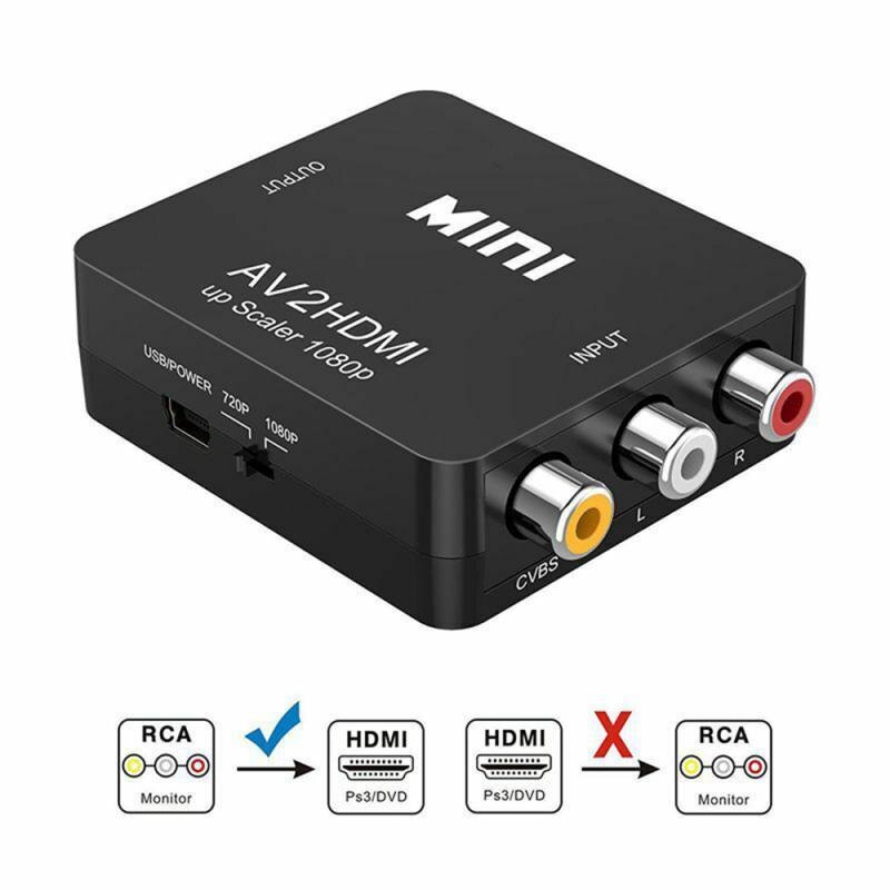 1Pcs Mini Compositerca Naar Hdmi Converte Audio Adapter Component Converter Video Adapter Rgb Kleurverschil Component Connector: Black