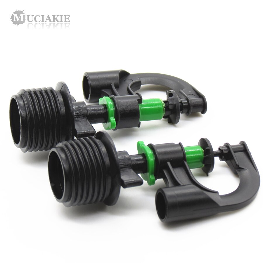 MUCIAKIE 10PCS G-getypt 360 Graden Roterende Micro Tuin Sprinkler 1/2 &#39;&#39;(20mm) buitendraad Connector Gazon Tuin Irrigatie