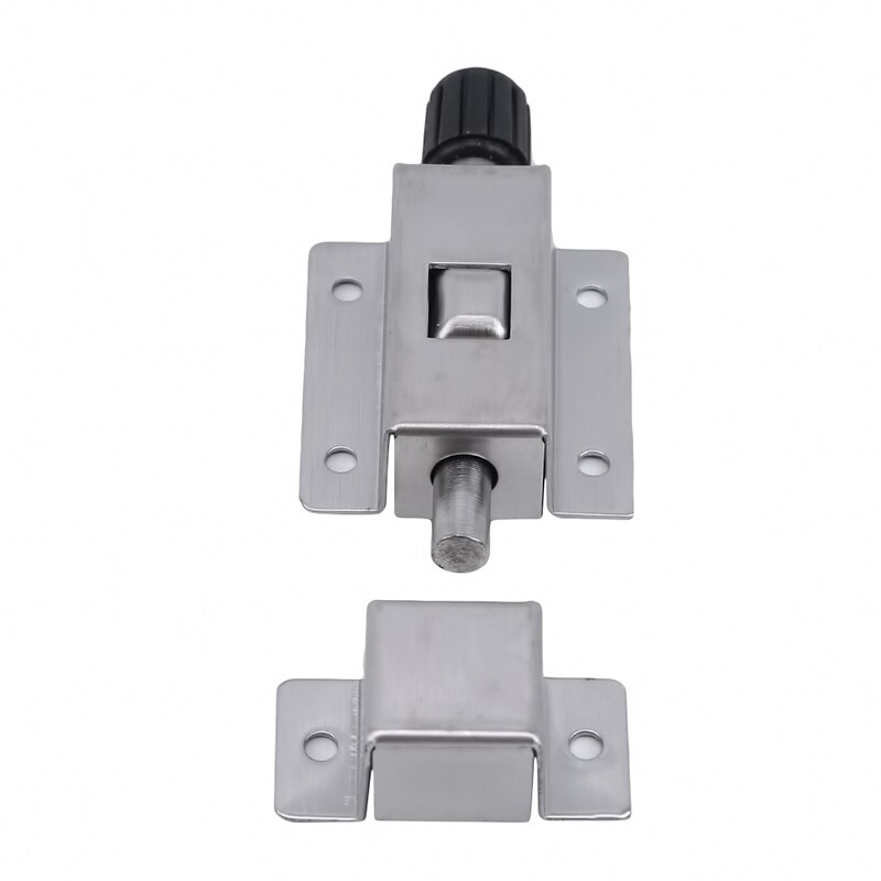 201 Stainless Steel Automatic Spring Latch Loaded Push Button 8cm Long Gate Door Lock Trap