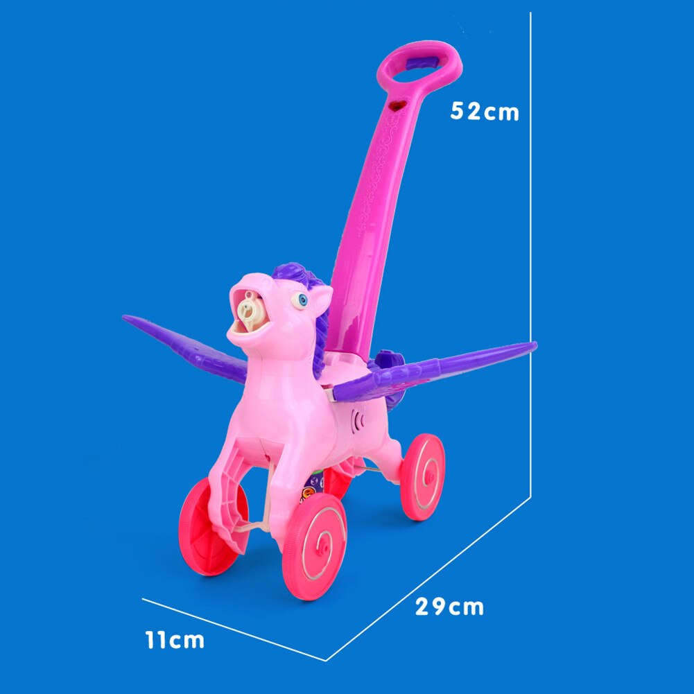 Elektronische Bubble Maaier Walker Bubble Blower Machine Met Muziek Outdoor Game Push Speelgoed Voor Kinderen Kids Outdoor Play