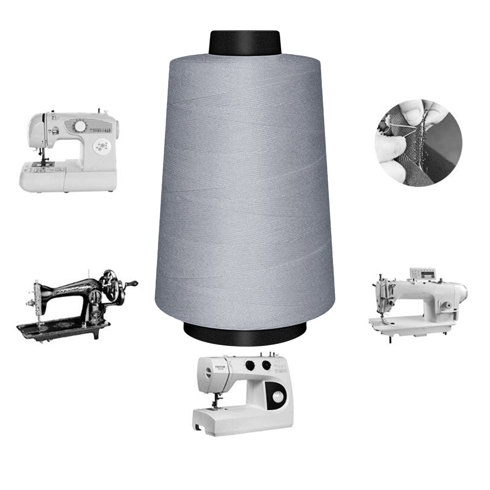 Heavy Duty 100% Polyester Thread 2843 Yard for Sewing Machine / Hand Sawing: Gray