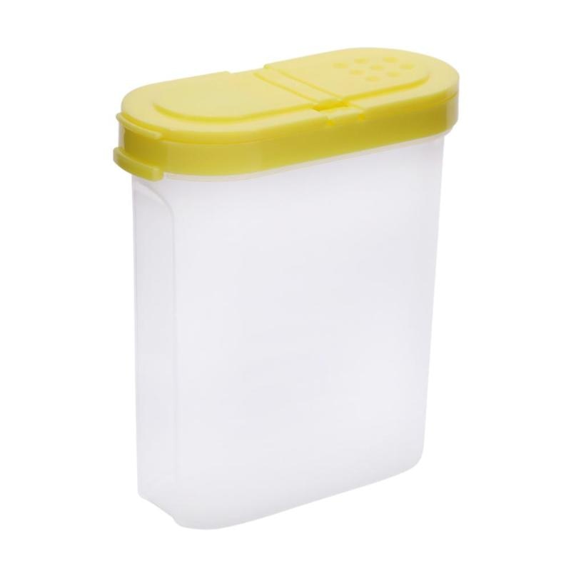 Food Storage Box Clear Container Set with Pour 2 Lids Kitchen Food Sealed Snacks Dried Fruit Grains Tank Storage Cereal Box: YELLOW