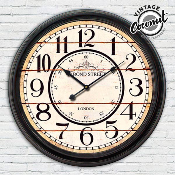 Horloge Murale Hall de Gare Londres Vintage Coconut