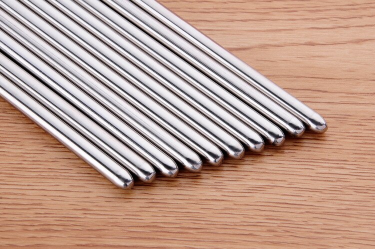 2 pares de palillos chinos de 39cm de largo Fideos Fritos olla palillos metálicos de acero inoxidable sin pintura KV 094