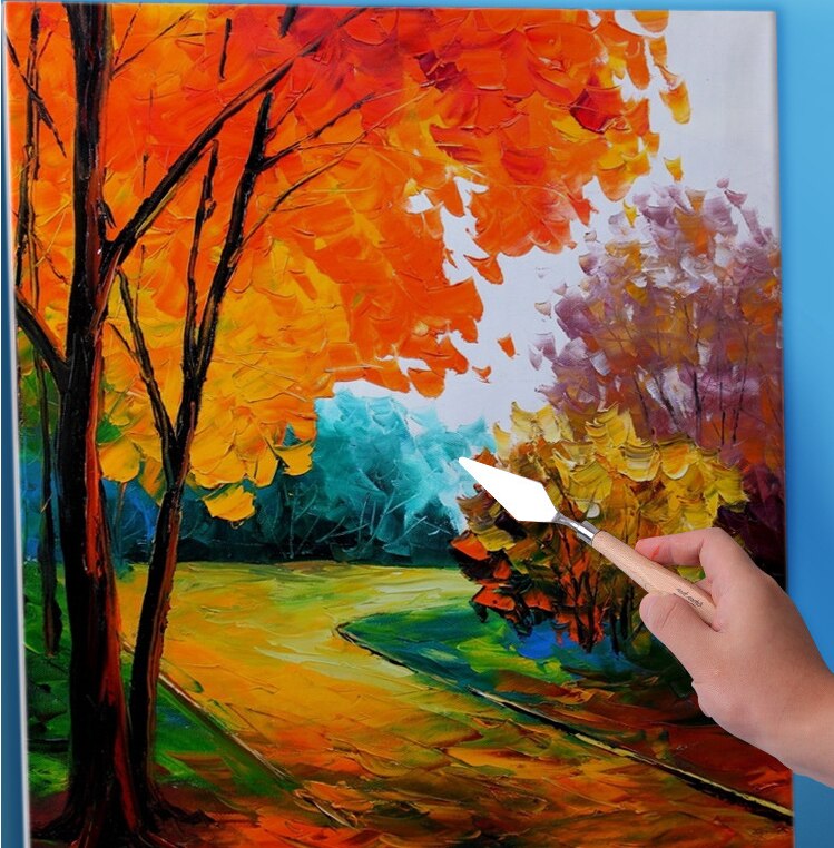 5-piece palette knife set stainless steel scraper oil painting color mixing gouache paint palette knife art supplies