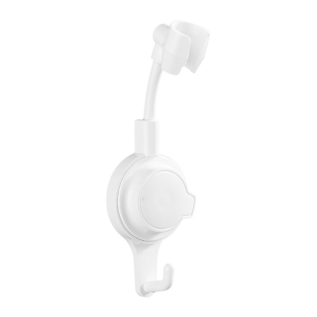Adjustable Shower Holder Stand Suction Cup Shower Head Holder Wall Mount Showerhead Bracket Bathroom Support Douche Punch-Free: White-1 hook