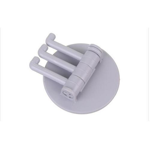 WBBOOMING Plastic Wall-mounted Adhesive Hook Rotatable Strong Bearing Stick Hook Kitchen Wall Hanger Bathroom Kitchen Hooks: Gray