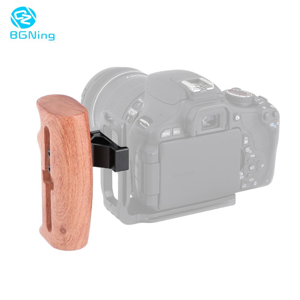 BGNing Sinistra di Legno della Maniglia Grip per Universale SLR DSLR Cage Fotocamera Rig con Morsetto A Sgancio Rapido e di Alta Scarpa Freddo staffa di montaggio