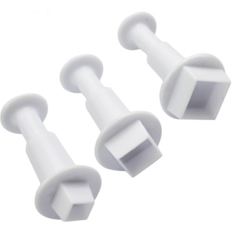 3Pcs/set Square Cake Cookie Plunger Cutter Fondant Gum Paste Cupcake Toppers Mold Biscuit Christmas Baking Decorating Tool