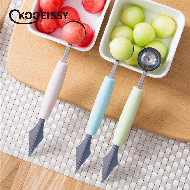 Carving Stainless Steel Melon Ice Cream Baller Double Ended Carving Scoop Sculpture Fruit Knife Spoon Tool Kitchen Sculpture
