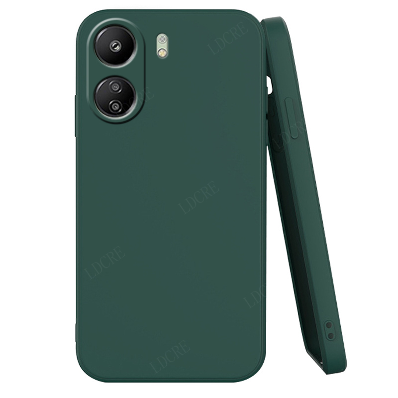 Coque en silicone liquide antichoc pour Xiaomi Redmi, coque souple en TPU pour Redmi 13C, 10A, 12C, 9C, 10C, 9, 10, 12, 13C: Néoprène / Noir Vert