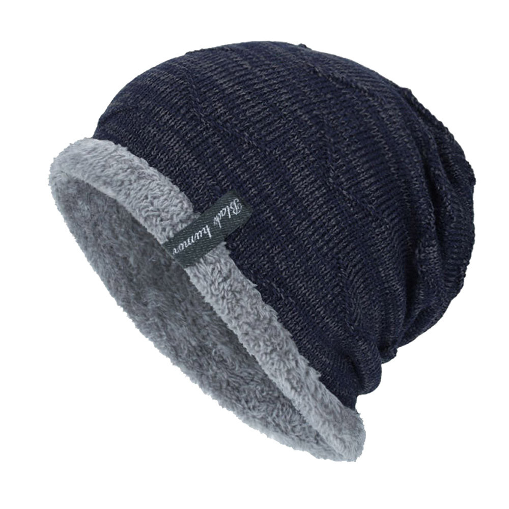 gorros de invierno para hombre: Azul marino