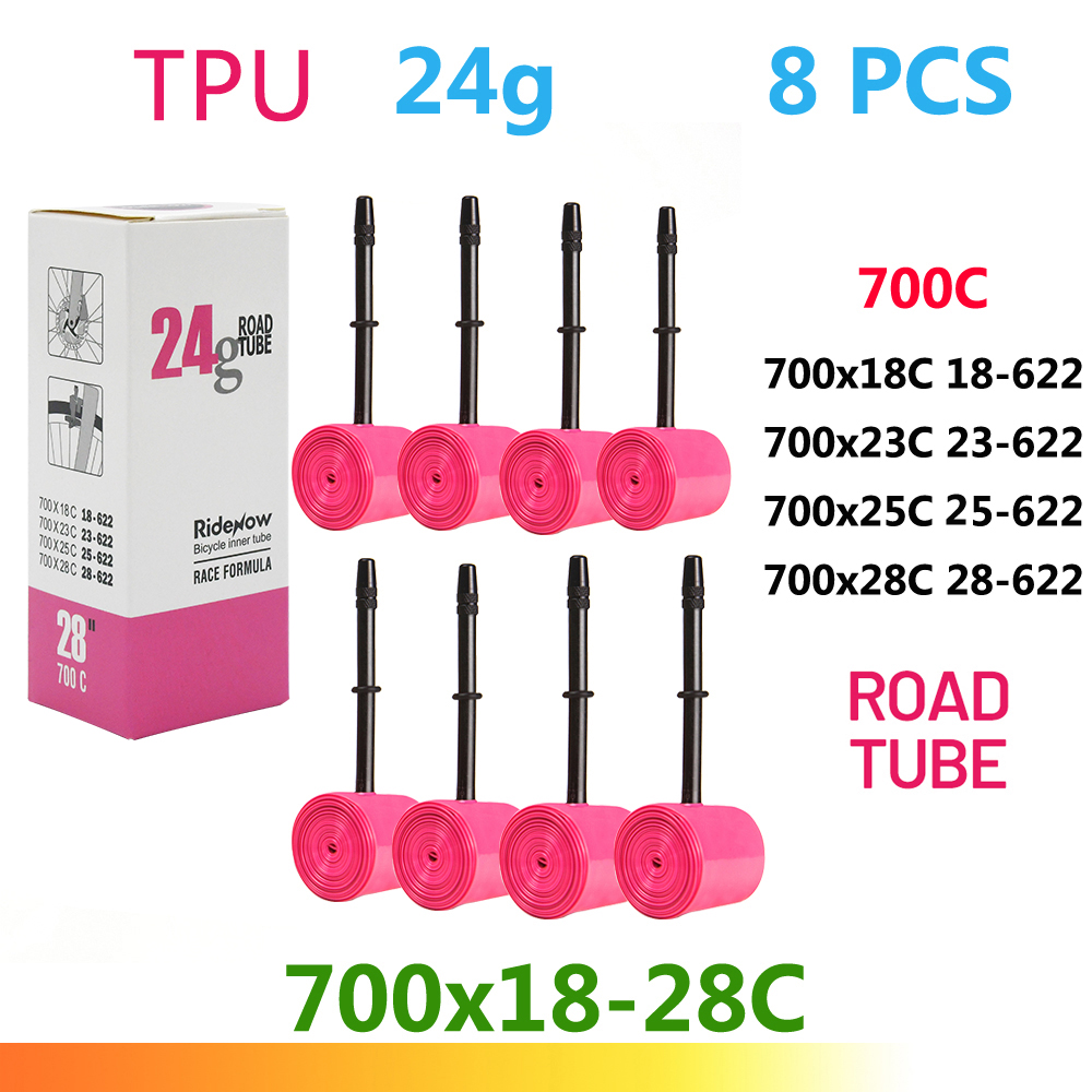 Cámara de aire RideNow-TPU para bicicleta de carretera, neumático de bicicleta, 700x18 23 25 28 32 35 47C, válvula francesa 45,/65,/85 mm, MTB 29x1,5, 1,75, 1,9