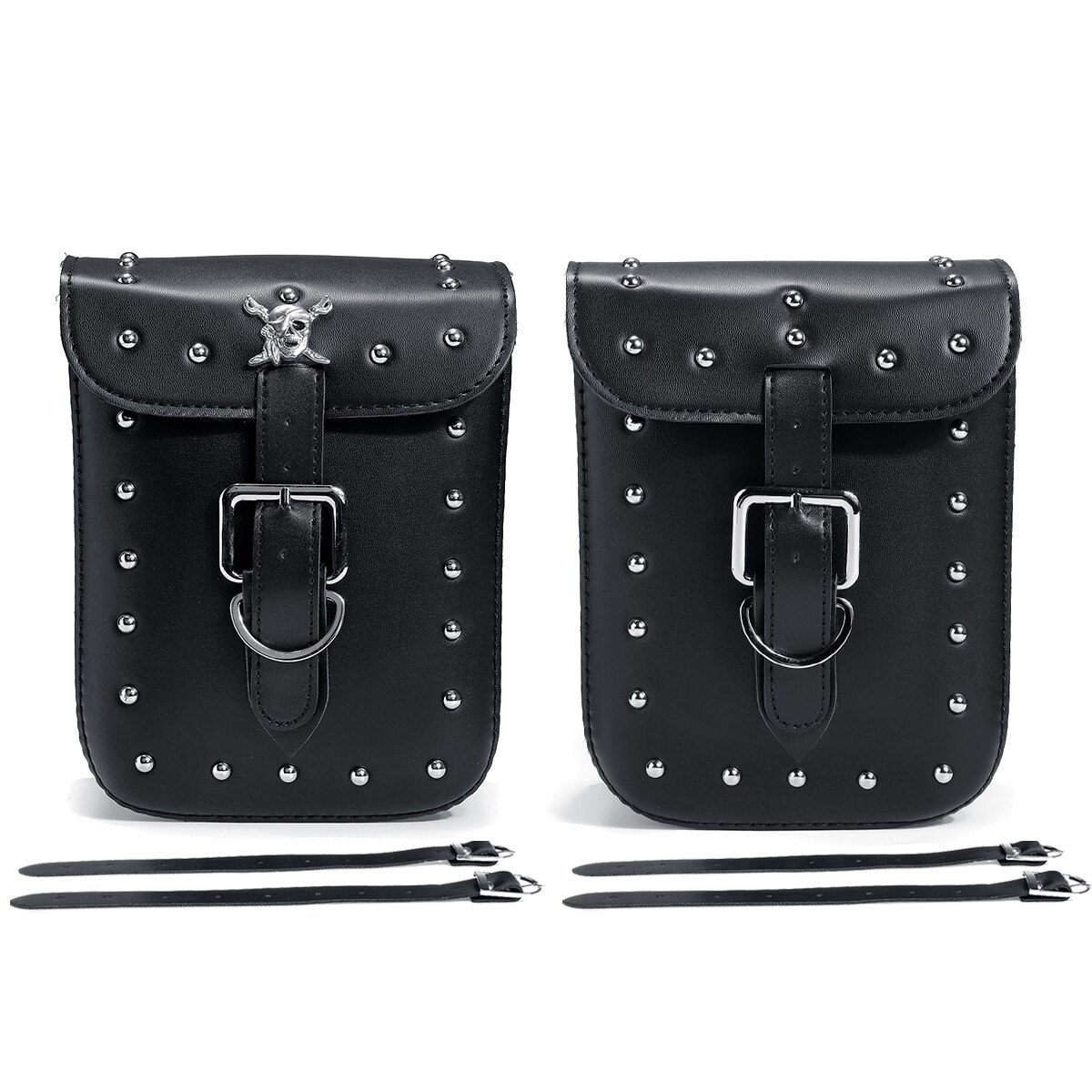 Für Softail Dyna 1 einstellen Schwarz Wasserdicht Rennen Motorrad Werkzeug Tasche Reisetaschen Koffer Gepäck Satteltaschen mit Niet Schädel