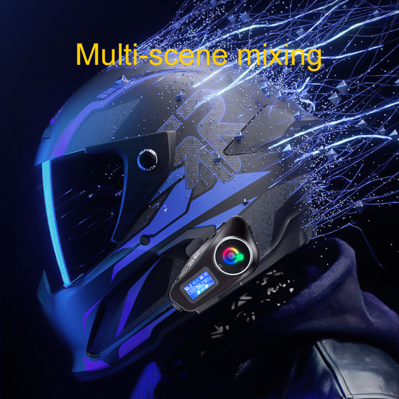 Q58 Max Motorhelm Bluetooth Intercom IP65 Waterdichte Intercom Afstand 500 Meter Multi-Scène Gemengde Muziek delen