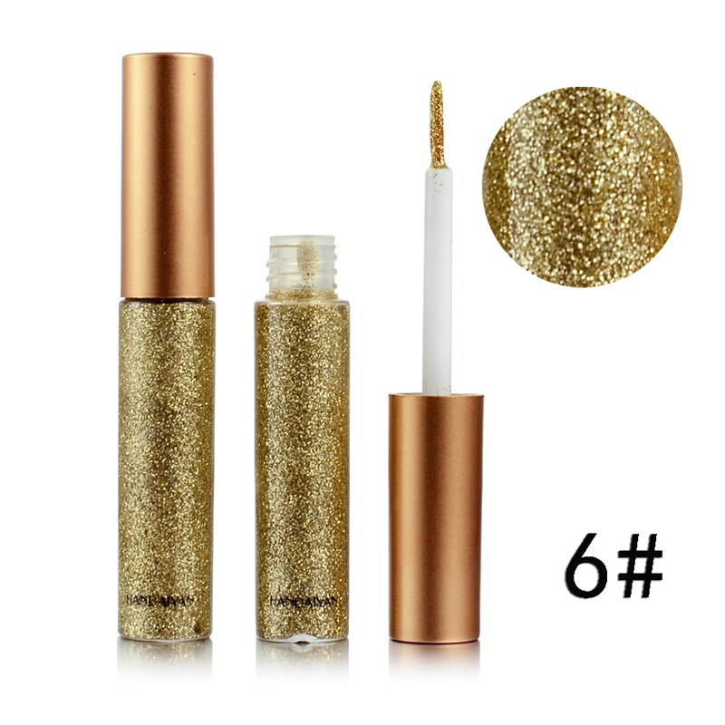 Handaiyan skinnende glitter flydende eyeliner blyant diamant shimmer eyeliner rosa guld farve eyeliner makeup til øjenkosmetik: 06