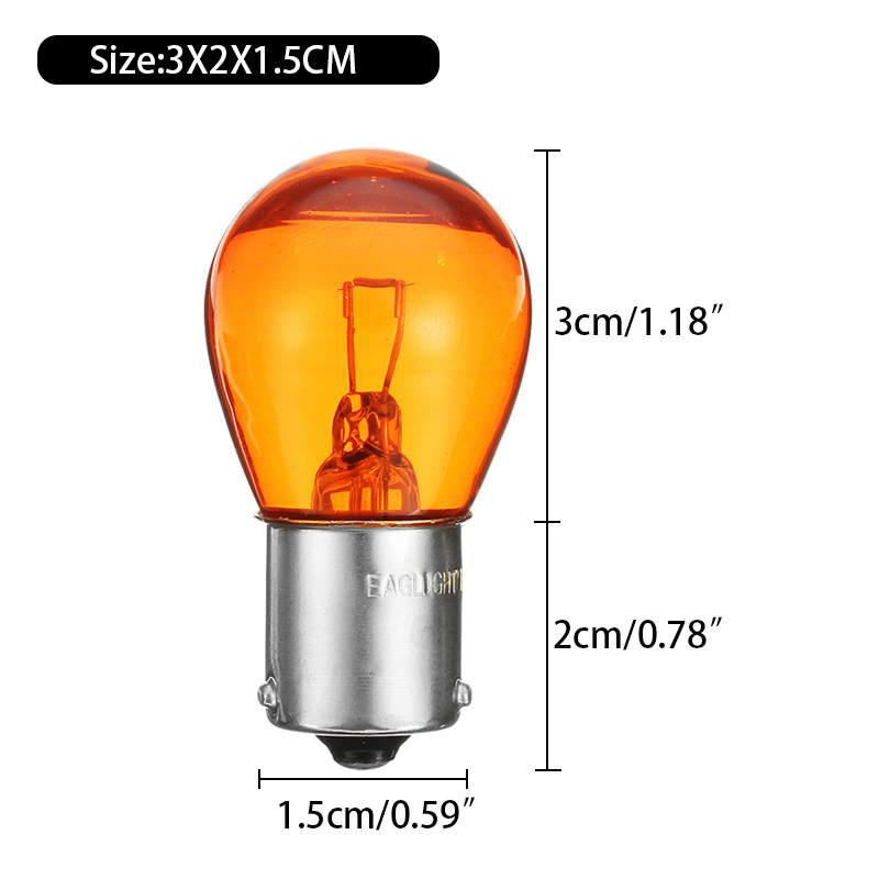 10x21w 1156 bau15s py21w Auto Kontroll leuchte Bremse Rück leuchte Standlicht Bernstein gelb Halogenlampe DC12V LED-Lampen