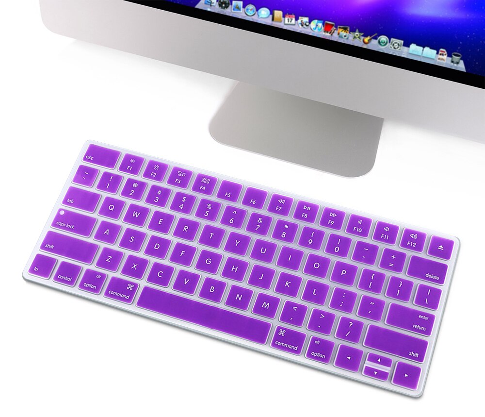 HRH klawiatura pokrywa silikonowa skóra klawiatura pokrywa Protector ochronna folia do Apple magiczna klawiatura MLA22B/A klawiatura amerykańska wersja: Purple