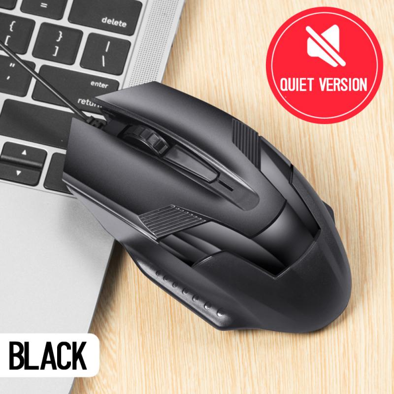 Sound/Silent Office Gaming Mouse Button 1200 DPI Wired Mouse USB Cable For PC Laptop Computers Mice Cheap Price: Black Silent
