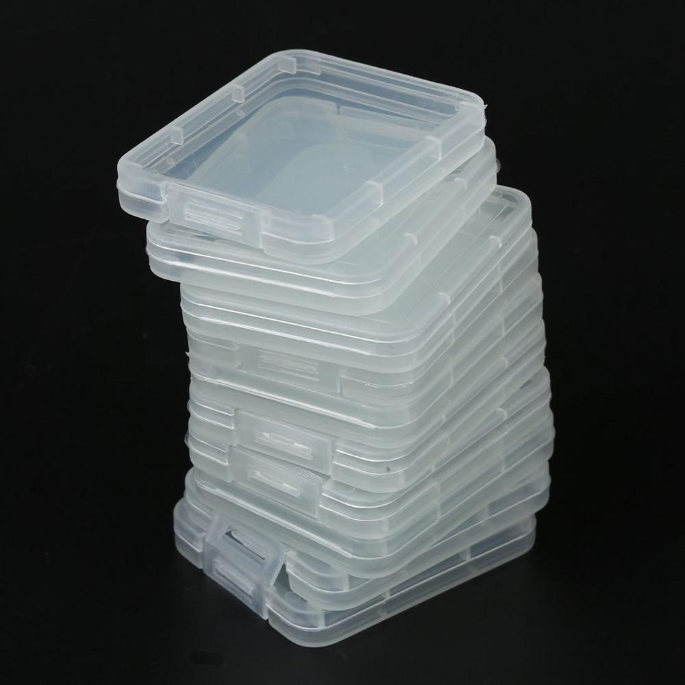 XRHYY 10 Pcs Plastic Transparante Handig Geheugenkaarten Organizer Box Case SD SDHC XD MMC CF Storage Case Kleine Doos