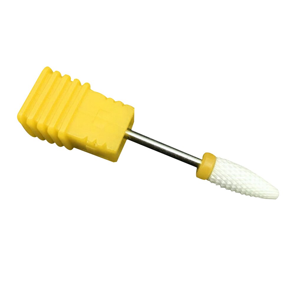 Ceramic Nail Drill Bit Rotate Burr Milling Cutter For Manicure Manicure Nails File Electric Milling Burr Grinder: Yellow