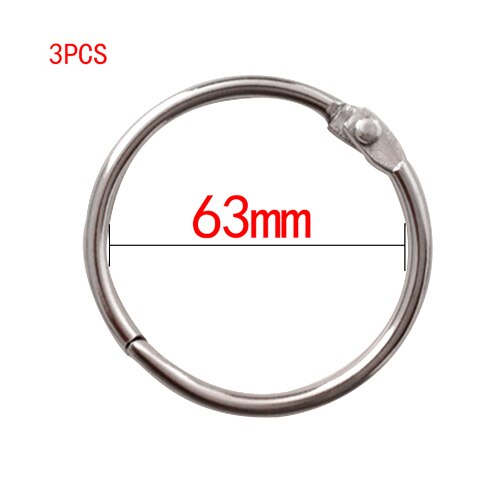 Metal 2/3/5/10Pcs Metal Ring Binder 15 - 80mm DIY Albums Loose-leaf Book Hoops Opening Office Binding Supplie Photo Album: 63mm