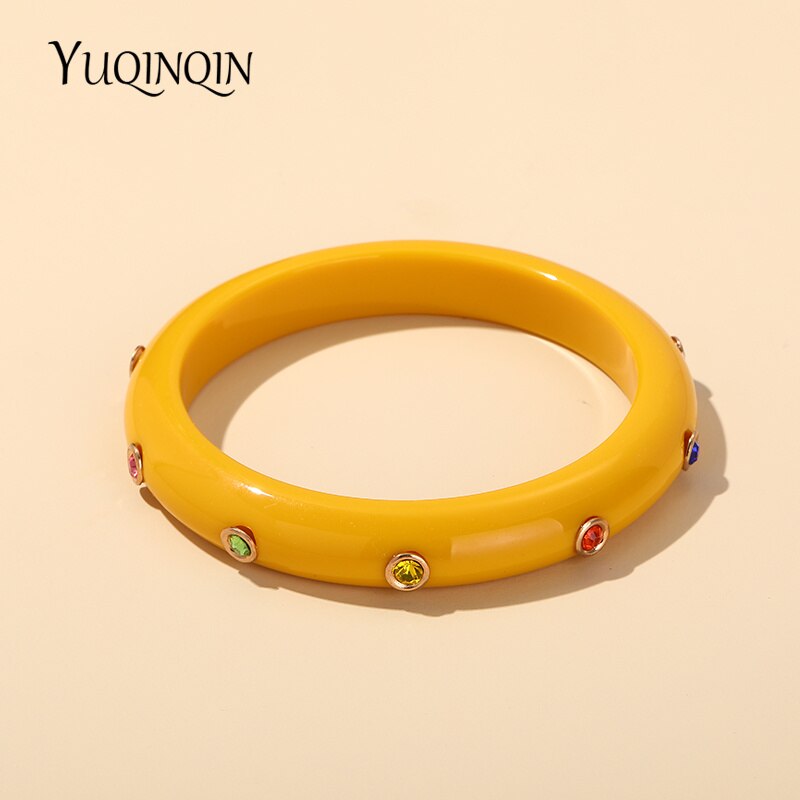 Pulseras de abalorios coloridos de Desinger para mujer, brazalete indio grande de lujo, joyería de de cristal,