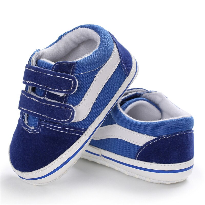 0-18m fasion nyfødt barn baby dreng pige sko blød sål hvid barnevogn sko sneakers hvid canvas casual tenis infantil sneaker: Himmelblå / 0-6 måneder