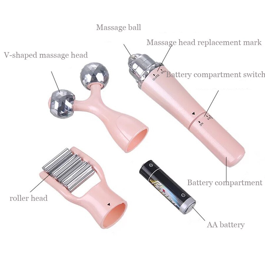 3in1 Gezicht Roller Massager voor Gezicht Lifting Rimpel Verwijderen Body Afslanken Gezicht Massage Instrument Beauty Tool