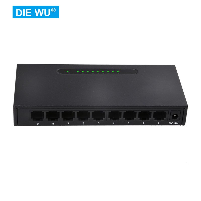 TXE091 9-Port 10/100M Ijzer/Plastic Shell Ethernet Network Switch/Ethernet Splitter/Plug & Play/Verkeer Optimalisatie/Unmanaged