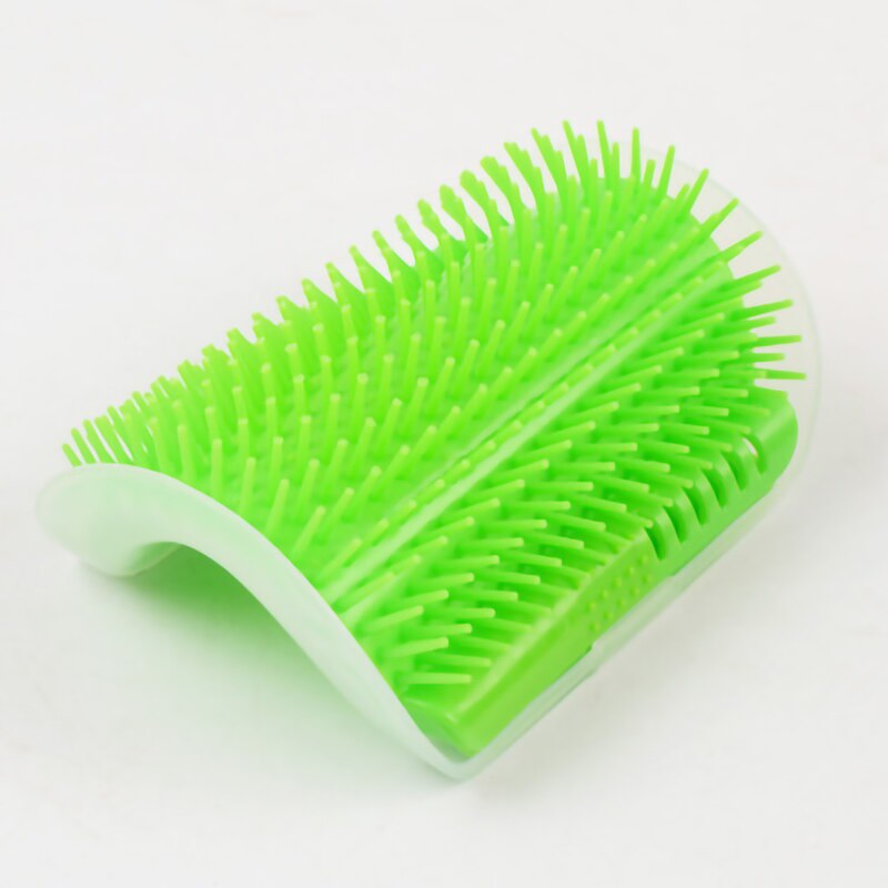 Cat Massage Comb Kitten Self Grooming Scratcher Wall Corner Brush Cats Scratch Bristles Toy Pet Hair Removal Tool: green