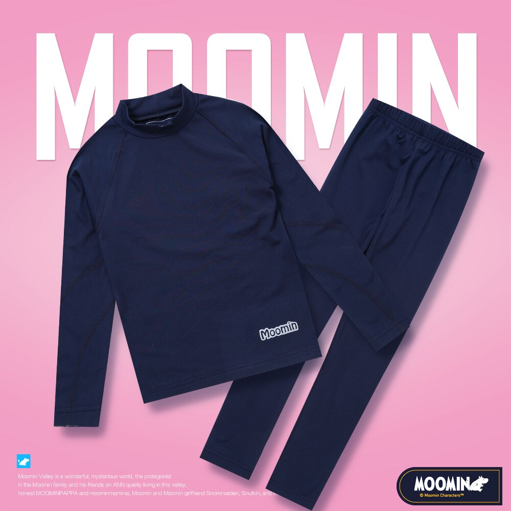 Moomin quick drying Long Johns soft set children snowsuit inside long johns kids warm speed dry clothing boys