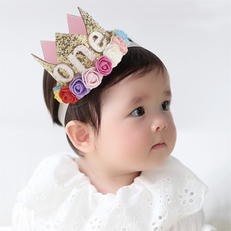 10 Style Baby Flower Digital Type Crown Headband Kids Baby Birthday Party Performing Headwear Festival Babe Headband