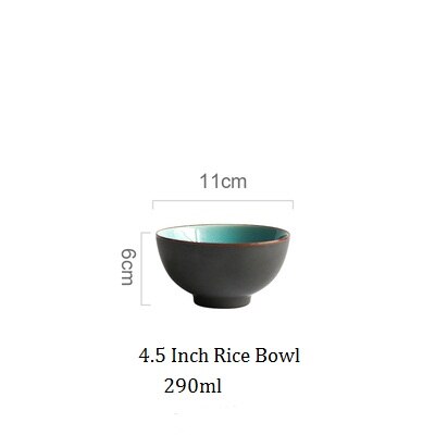 Bol à soupe en céramique série de glaçure craquelée bol à riz poisson cuit à la vapeur bol à fruits cuillère à soupe vaisselle: Bol de riz de 4.5 pouces