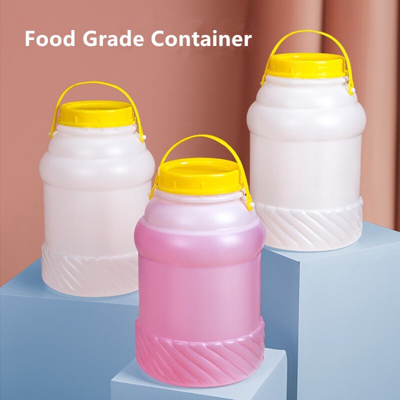 Food Grade 1 gallon Round plastic bucket with handle and Lid Leakproof Food sauce Liquid container 1PCS